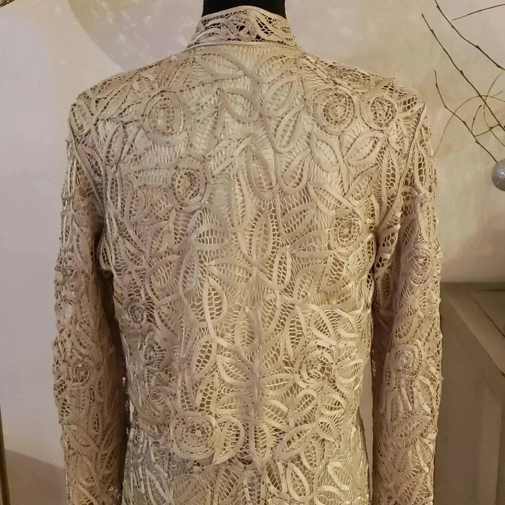 SOULMATES 100%silk beaded set of jacket and dress size M NWOT - Picture 8 of 14